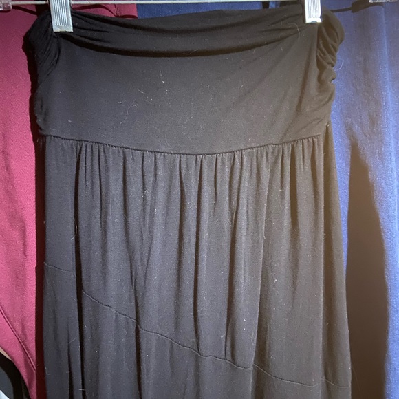 Black Tiered Skirt with Sheer Panel - Picture 3 of 4